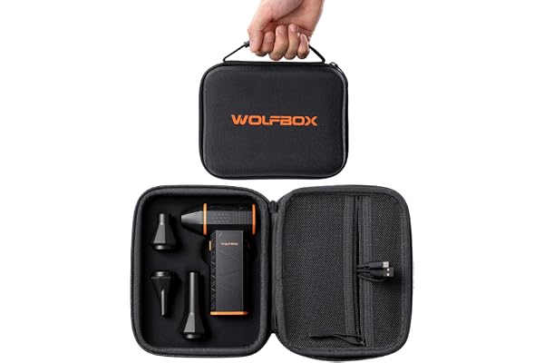 WOLFBOX Hard Carrying Case for MF50 Electric Air Duster [CASE ONLY, Device Not Included], Shockproof Travel Storage Bag for C