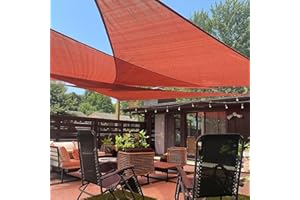 LOVE STORY 16'5'' x 16'5'' x 16'5'' Triangle Sun Shade Sail Canopy Sunshade for Outdoor Patio Garden Backyard, Terra (We Make Custom Size)