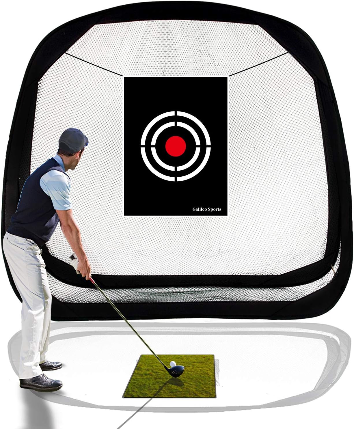 Pop Up Golf Net,Golf Practice Net,Golf Nets for Backyard Driving,Golf Net for Indoor,Pop up Golf Hitting Net,Quick Setup Golf Hitting Net with Target Cloth and Carry Bag(Size Optional)