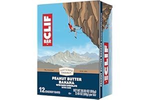 CLIF BAR - Peanut Butter Banana with Dark Chocolate Flavor - Made with Organic Oats - Non-GMO - Plant Based - Energy Bars - 2.4 oz. (12 Pack)