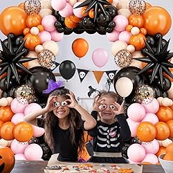 Black Orange Pink Balloon Arch,Balloon Garland with