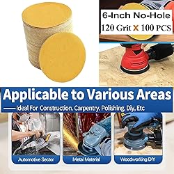 Premium Material,6" Sanding Discs 100 Pcs 120Grit