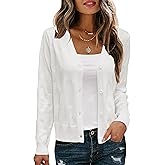 Arach&Cloz Women's Soft Cropped Cardigan Casual Lightweight Shrug Sweater Tops