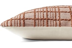Loloi Magnolia Home by Joanna Gaines Liv Collection PMH0064 Rust 13'' x 21'' Cover w/Poly Pillow