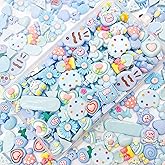 JINDUODUO 100Pcs Flatback Resin Slime Charms, Kawaii Assorted Cute Charms for DIY Crafts, Scrapbooking, Phone Case Decor, Bulk Assorted Ornaments (blue)