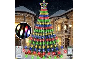 ERWEICET Christmas String Lights Outdoor Decoration Star Waterfall,352 LEDs 11.5FT with 8 Memory Lighting Modes Christmas Star Lights for Yard Indoor, Festival, Party, Christmas Decorations