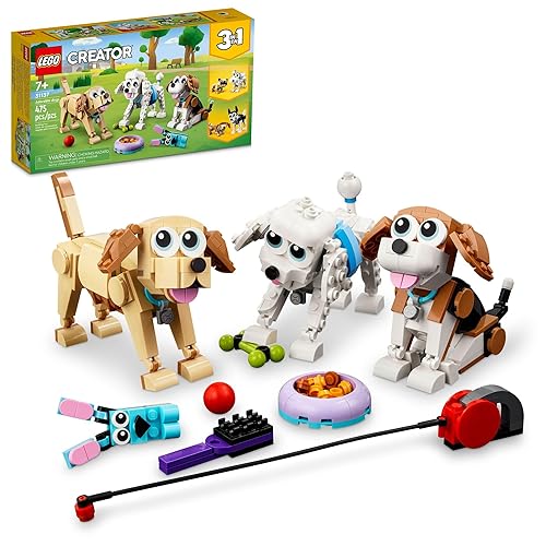LEGO Creator 3 in 1 Adorable Dogs Building Toys - Pretend Play Toys for Girls & Boys, Ages 7+ Years - Kids Learning & Educational Sets - Gift Ideas - 31137