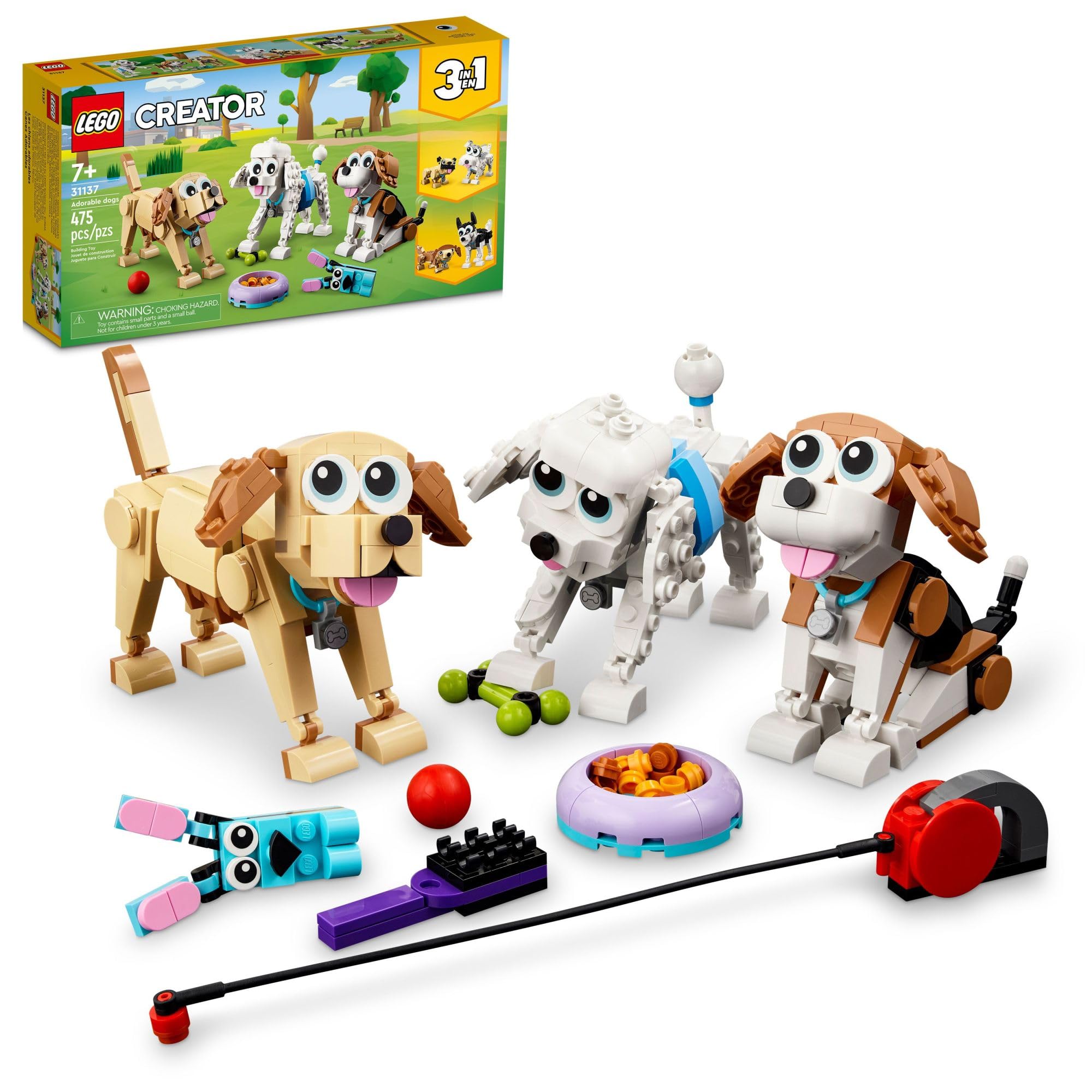 Photo 1 of LEGO Creator 3 in 1 Adorable Dogs Building Toys - Pretend Play Toys for Girls & Boys, Ages 7+ Years - Kids Learning & Educational Sets - Gift Ideas - 31137