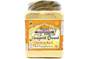 Rani Fenugreek (Methi) Seeds Ground Powder 16oz (1lb) 454g PET Jar, Trigonella foenum graecum ~ All Natural | Vegan | Gluten 