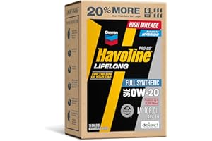 Havoline Motor Oil 0w20 PRO-DS Lifelong Full Synthetic Smart Change Engine Oil, 0W-20, 6 Quarts, Pack of 1