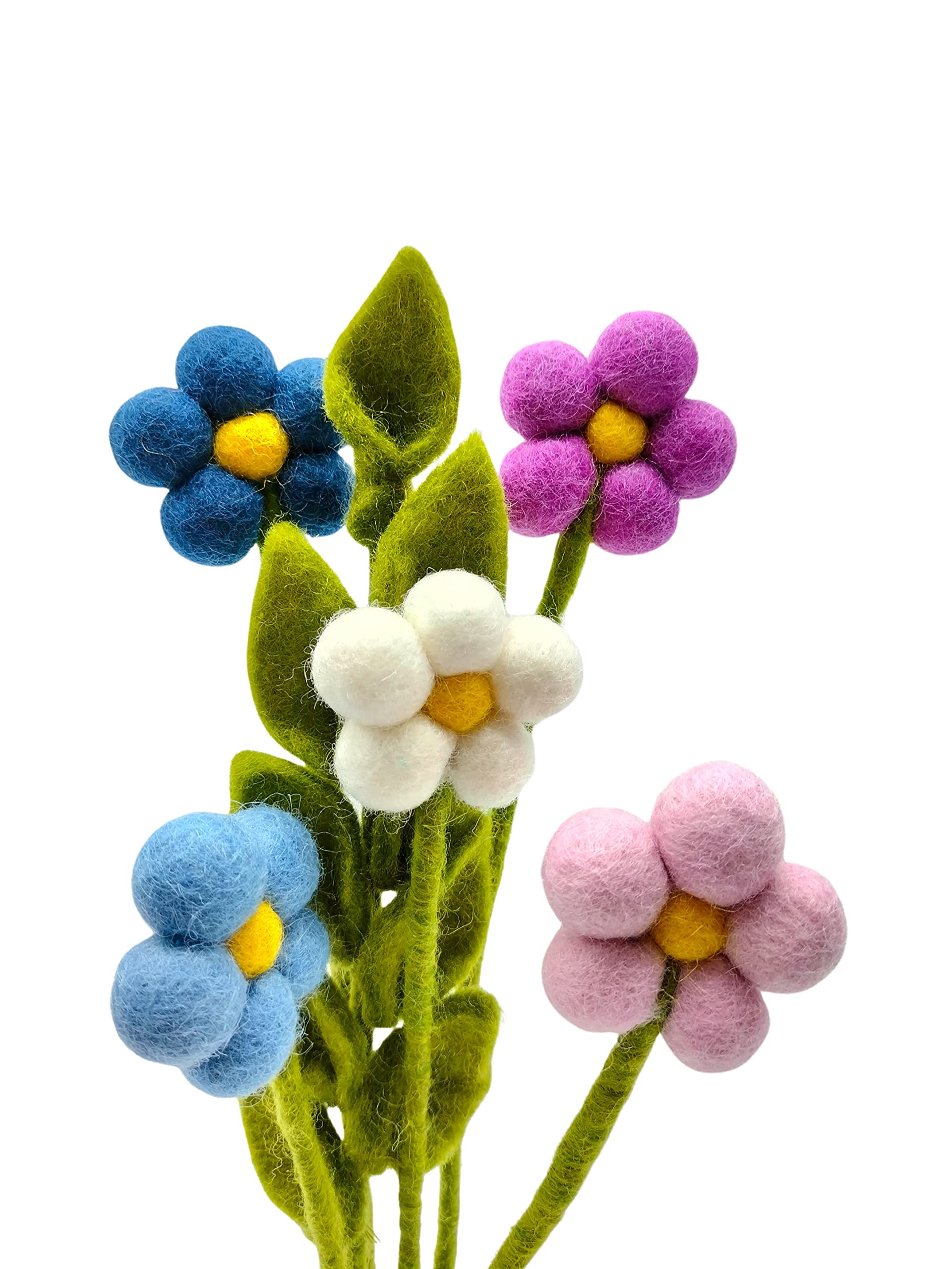 your castle Bouquet of 5 Handmade Felt Flowers & 1 AST, Fair Trade, Sustainable Felt Decoration, Realistic Artificial Flowers, Textile Flowers, Felt Set Flowers, Fabric Flowers, Felt Flowers, Camilla