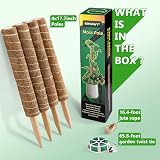 Remiawy Moss Pole 56 Inch 142cm 4 Pcs Coir Totem Pole for Monstera Indoor Plants view 6