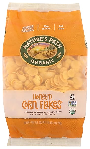 NATURES PATH CEREAL FLAKES HONEYED CORN, 26.4 OZ