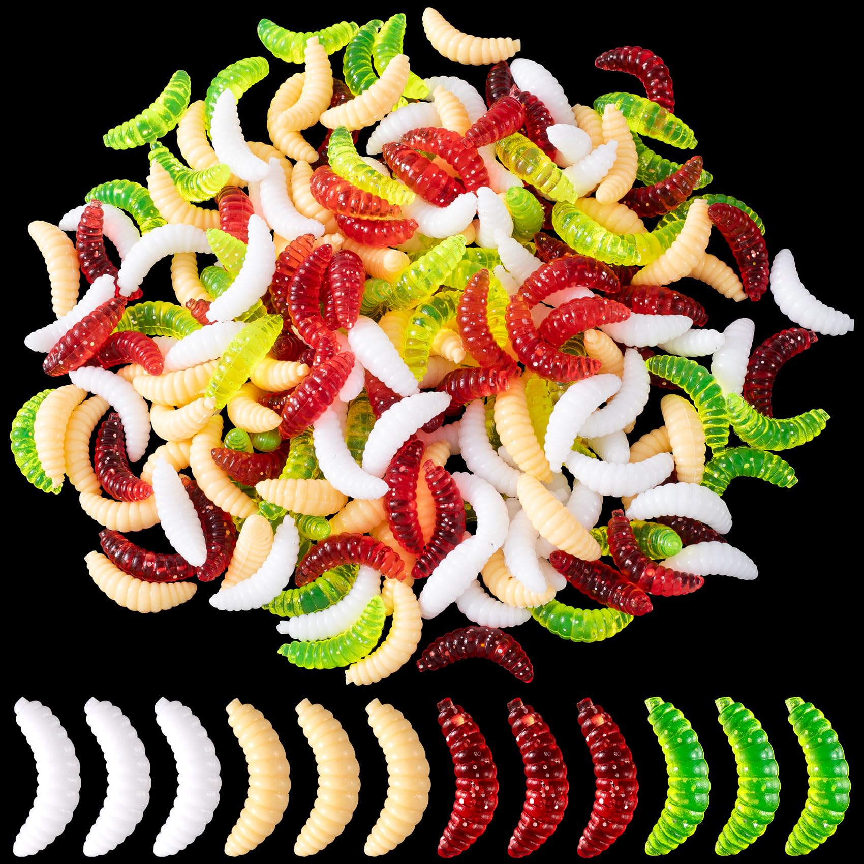 CustomyLife 200pcs 20mm False Bread Worm for