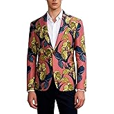 UNINUKOO Blazer for Men Casual Slim Fit Mens Suits Jacket Lightweight Floral Dinner Party Sport Coat Suit Separates