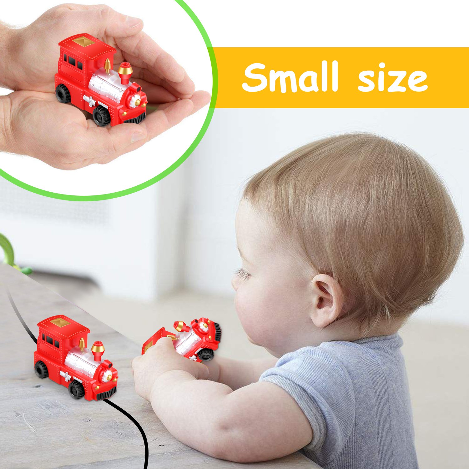 Huibudch Magic Inductive Truck Toy Train Magic Mini Train [Follows Black Line] for Kids (Red Train)