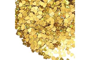 uxcell 1.94oz(55g) Heart Glitter Confetti, 3mm Art Craft Glitter Holographic Sequins Table Confetti Laser Sequins for Crafts 