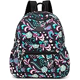 Pealwel Mini Backpack Purse for Women,Small Nylon backpacks for Ladies Backpacks Women Anti Theft Travel Bag (Pink&blue Floral)