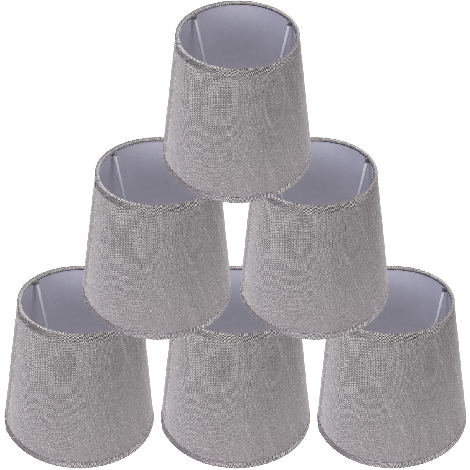 6 Pack E14 Bedside Light Lampshades,Set of 6 LampShades for Candle Barrel Fabric Lampshade Small Lamp Shade Clip on Bulb Modern Classic Fabric Shades for Chandelier Table Wall