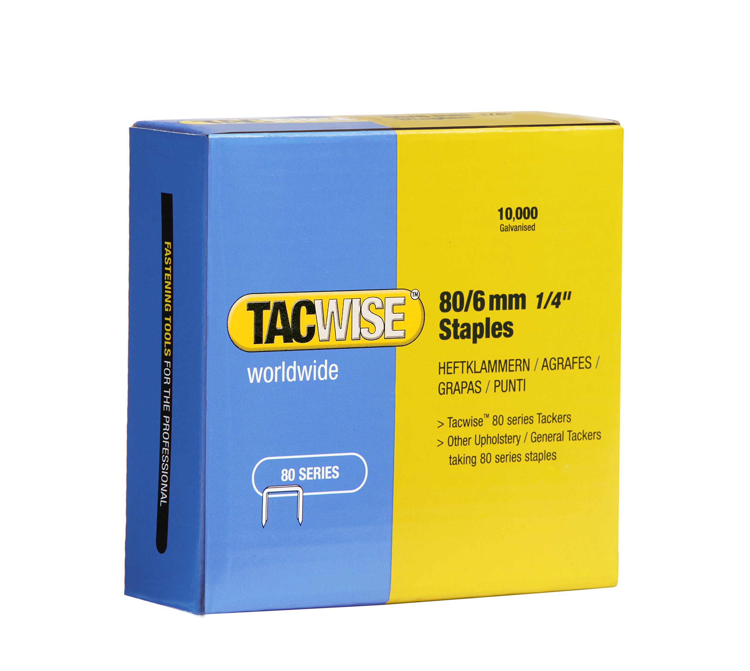 Tacwise 0381 Type 80 / 6 mm Galvanised Upholstery Staples, Pack of 10,000