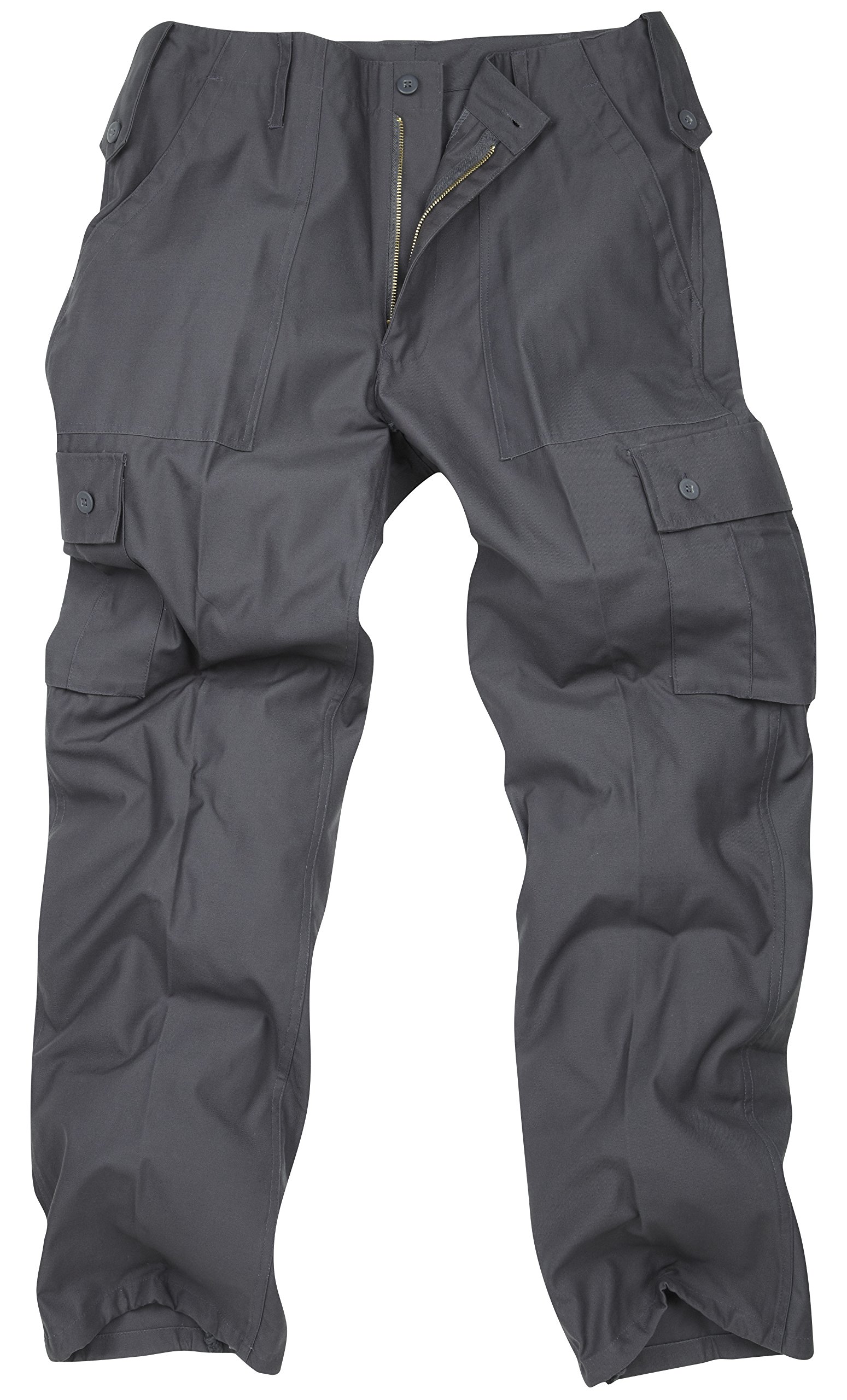 6 Pocket Basic Combat Cargo Trousers (36, Grey)