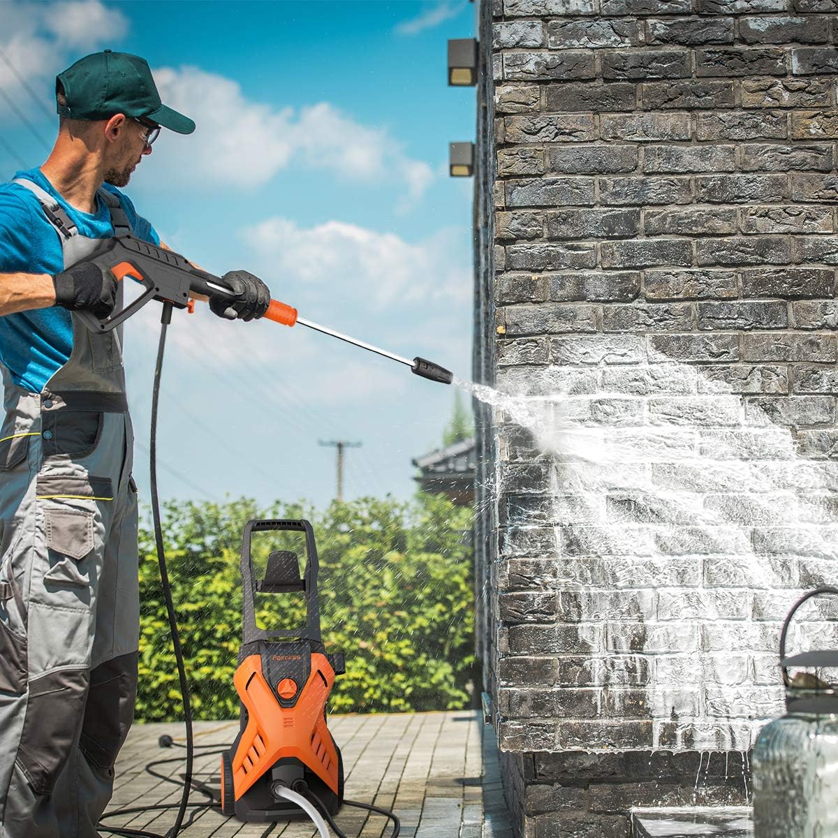 PAXCESS Electric Power Washer 2800 PSI 1.76 GPM X-P3.1 Pressure Washer with 26ft Hose, Adjustable Nozzle, Build-in Detergent Tank, Metal Connector for Cleaning Car/Driveway/Patio Furniture : Garden & Outdoor