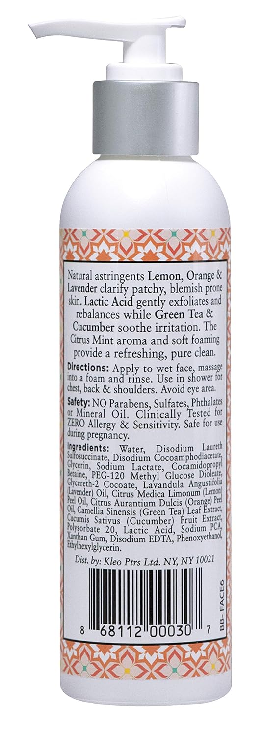 Body Boost Daily Clarifying Face wash, 6 oz Citrus Mint : Beauty