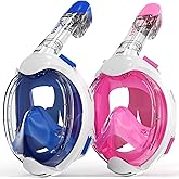 G2RISE Kids Snorkel Mask Full Face Snorkel Set, Snorkeling Gear for Kids with 180 Degree Panoramic View, Anti-Leak & Anti-Fog