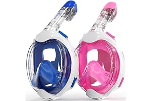 G2RISE Kids Snorkel Mask Full Face Snorkel Set, Snorkeling Gear for Kids with 180 Degree Panoramic View, Anti-Leak & Anti-Fog