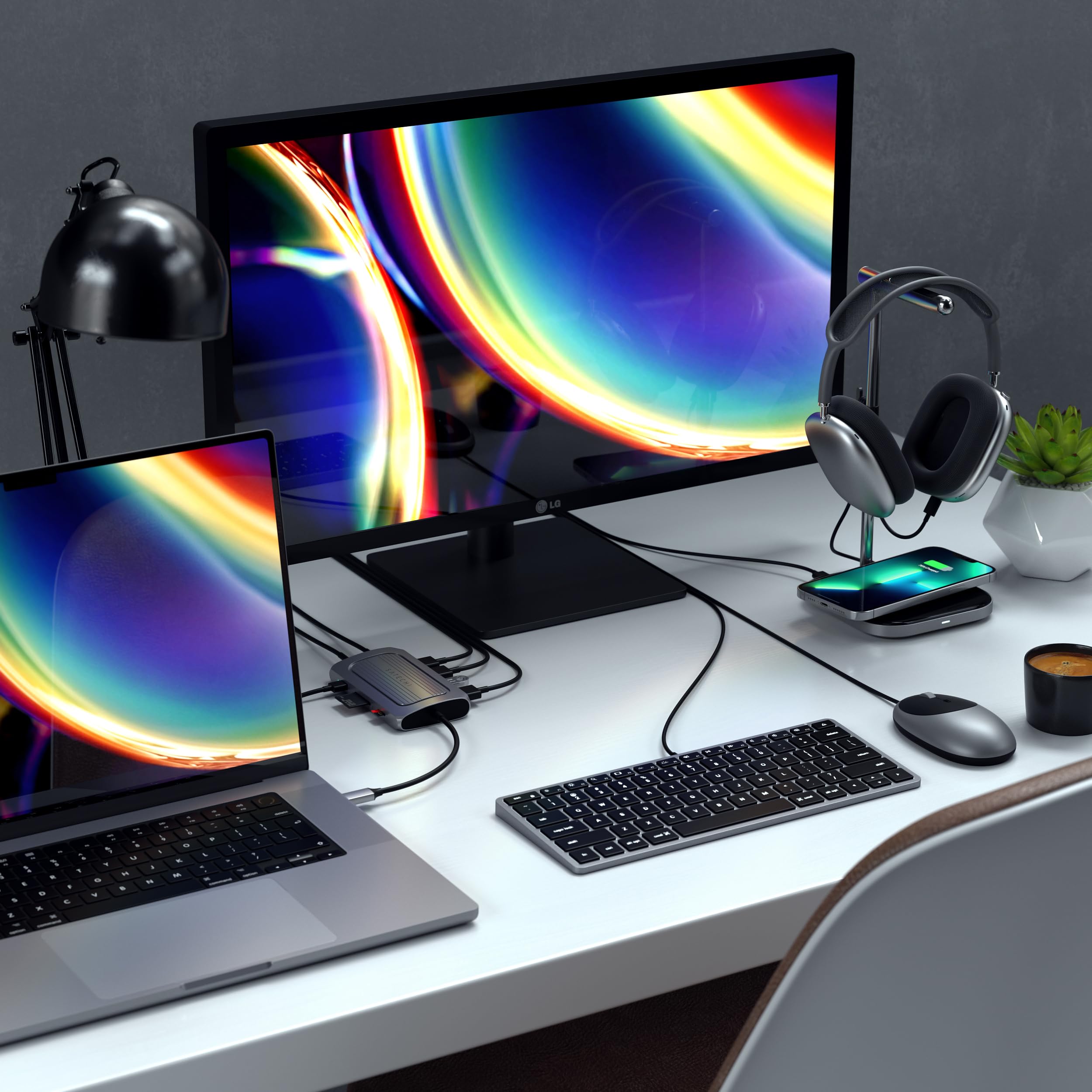 Satechi USB C Hub Multiport Adapter, USB 4 with 8K HDMI, 100W USB C PD Charging, 3X USB-A, Ethernet, Micro/SD Card Readers, Audio Jack, for MacBook & Windows