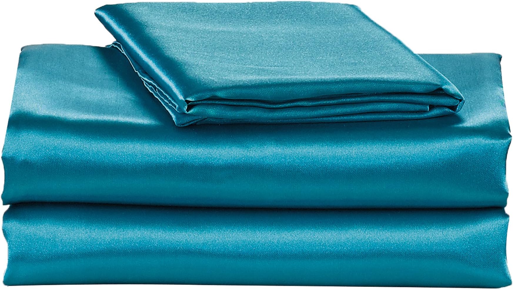 EliteHomeProducts EHP Super Soft and Silky Satin Sheet Set (Solid/Deep Pocket) (King, Teal)