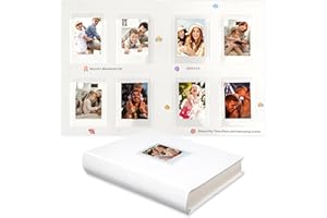Ruibytree 128 Pockets Instant Mini Photo Album for 2x3 Pictures, Faux Leather Hardcover Fits Polaroid Photo Albums with Writi