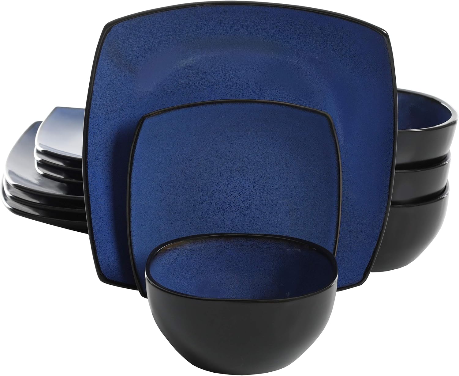 Gibson Elite Soho Lounge 12 Piece Dinnerware Set, Cobalt