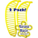 2 Pack Banana Slicer Cutters Banana Magic Kitchen Tool - Handy Gadget instantly slice chop banana chips no knife necessary !
