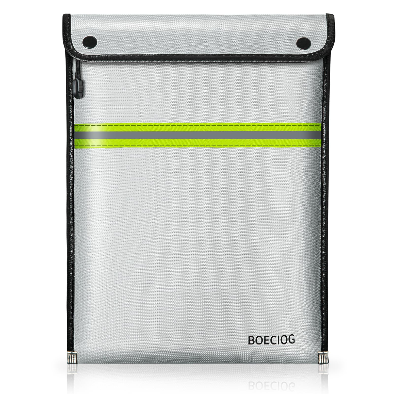 Photo 1 of BOECIOG Upgraded Fireproof Document Bag, 15 in x 11 in Large Capacity with Waterproof Zipper, Flame-Resistant Edging, Fire Proof Money Bag for Cash, Safe Storage for Documents Valuables, Passports