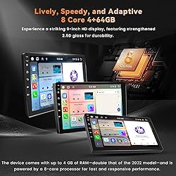 Fuluku【8 Core 4+64GB】 9 Inch Android Double Din