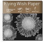 Flying Wish Paper Sunflowers Shining Star Mini Wishing Kit, Graduation Gift | Sunflower Gift, Mindfulness Gift, Celebration and New Beginnings, 15 Wishing Papers, 5 Launching Platforms, Gold Pencil