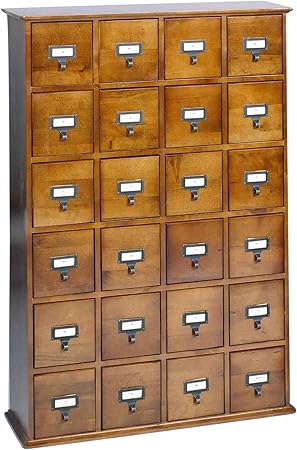 Leslie Dame Cd 456w Solid Oak Library File Media Cabinet Walnut