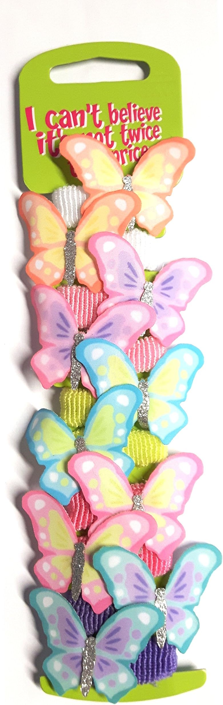 10 Glitter Butterfly Girl's Hair Bobbles Bands Mini Baby Ponytail Elastic Stretchy Hairband