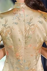 Shanghai Story Short Sleeve Long Qipao Brocade