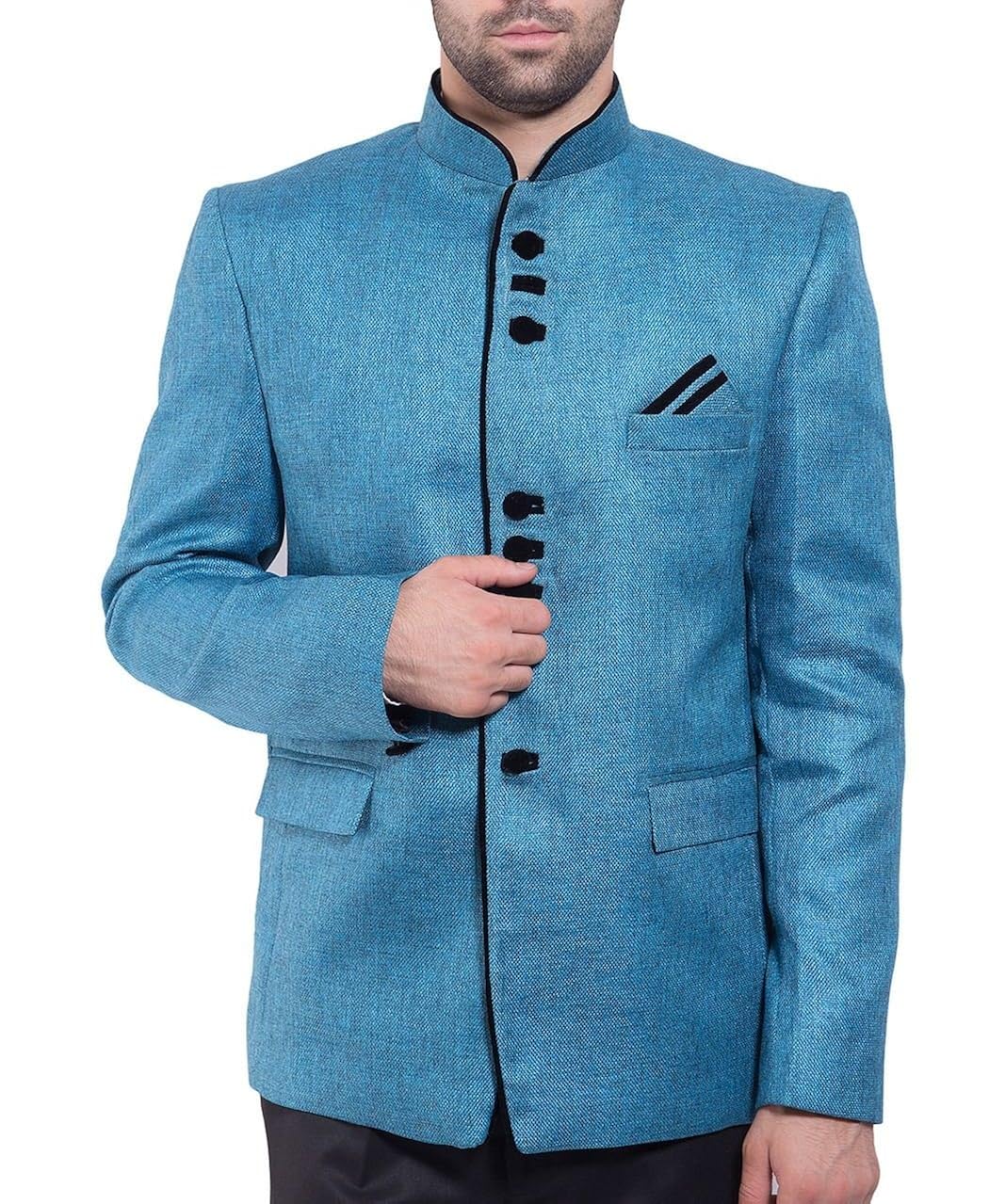 wintage men's rayon cotton bandhgala festive nehru mandarin blazer- 20 colors available