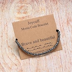 JoycuFF Brave and Beautiful Morse Code Bracelets