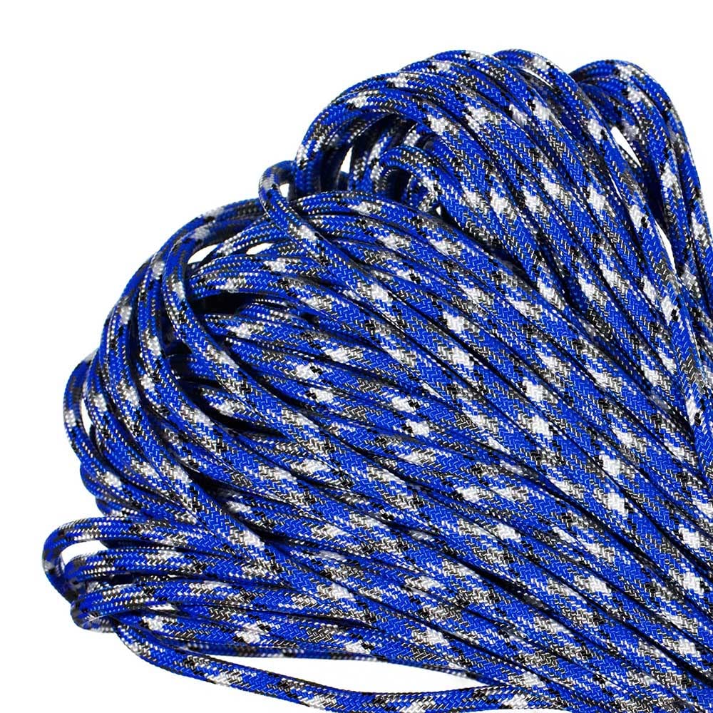 PARACORD PLANET 100 ft Mil-Spec Commercial Grade 550Lb Type Iii Nylon Paracord Blue And Grey — image 1
