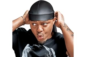 RED by Kiss Bow Wow X Power Wave Extreme Shine Silky Durag for Men Waves Silky Doo Rag (Charcoal Gray)