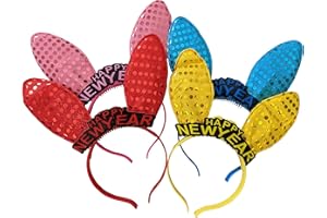 The Electric Mammoth Light Up New Year’s Headbands – Set of 4 – LED Unisex Party Fashion Hair Hat Flashing Kids