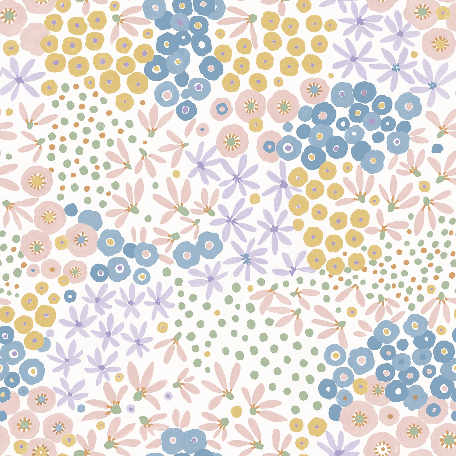 NuWallpaper NUS4847 NUWALL Kids 2022 (SW) Floral Bunch Peel & Stick Wallpaper, Multicolor