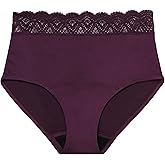 Thinx For All Leaks Hi-Waist Underwear, Holds up to 100ml or 6tbps or 1/4 Cup Worth of Liquid*, Light Absorbency Incontinence Underwear for Women, Feminine Care, BlackBerry, 5XL