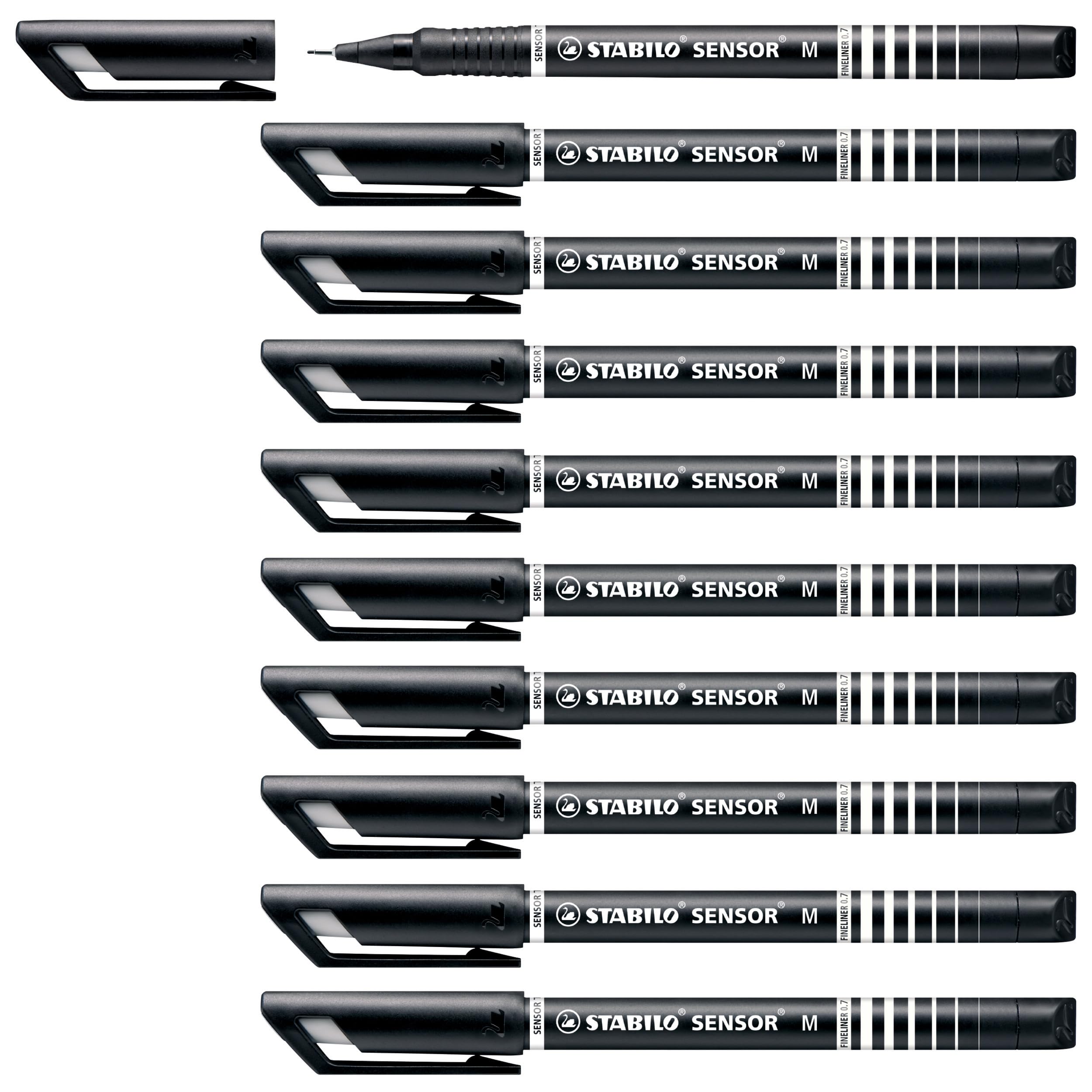 Fineliner - STABILO SENSOR M - Box of 10 - Black