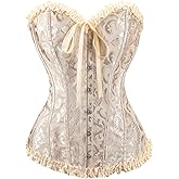 Demays Corset Tops for Women,Bustier Shapewear Lingerie,Lace Tied Renaissance Overbust Corset Push Up Bodysuit