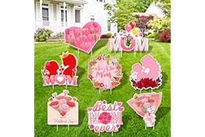 Arosche Mothers Day Yard Signs 8pcs with Stakes Happy Mothers Day Yard Decorations Outdoor Party Supplies Holiday Welcome Signs for Mothers Day Themed Festival Party Supplies, Lawn, Garden
